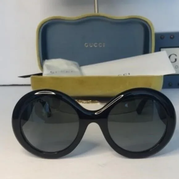 Authentic New Gucci Black GG0101S Round Gradient Sunglasses - Picture 3 of 14